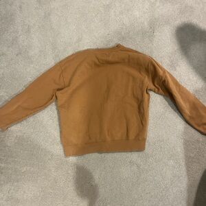 RVCA Tan Crewneck Sweater with Ribbed Detailing